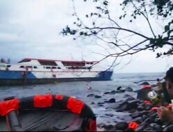 ‎KM. Intim Teratai Kandas di Perairan Pulau Makian Usai Menabrak Karang