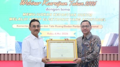 Kementerian ATR/BPN Raih Penghargaan dari ANRI atas Penyelamatan dan Pelestarian Arsip