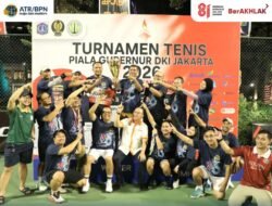 Kementerian ATR/BPN Raih Juara II Beregu Turnamen Tenis Piala Gubernur DKI Jakarta 2026
